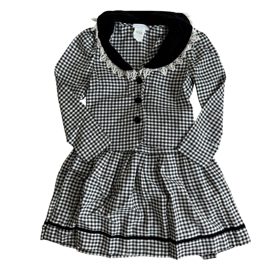Vintage 90s‎ Bonnie Jean Plaid Velvet Trimmed Skirt Set Girls Size 10